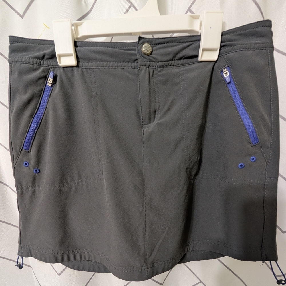 Title Nine Gray Skort with Purple Zipper Accents